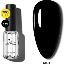 Momo Professional Kalıcı Oje K001 Siyah 4 ml Tüm Tırnak Tiplerine Uygun Uzun Süreli Renk