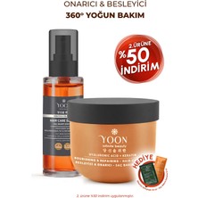 Yoon 2'li Set Vegan Saç Maskesi ve Durulanmayan Saç Serumu - Yoğun Etkili Saç Bakım Kompleksi