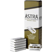 Gillette Astra Platinium 100'LÜ Paslanmaz Çelik Tıraş Jileti Çift Kenarlı Hassas Cilt Dostu Erkekler İçin