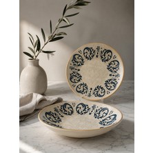 Bonna 2'li Viento Bloom Çukur Tabak 25 cm 1300 cc Makarna / Salata / Sulu Yemek Tabağı/bowl