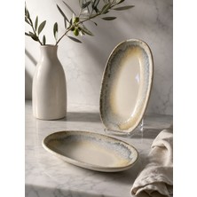 Bonna 2'li Knidos Gourmet Oval Kayık Tabak 19*11 cm 200 cc Sos/meze/kahvaltı/reçel/aperatif