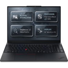 Lenovo Thinkpad E16 Gen 3 Intel Core Ultra 5 225U 16GB 512GB SSD 16" Windows 11 Pro Laptop, Notebook 21SR006VTX 007