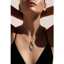 4you Takı Fiore Metal Kolye | Gümüş Renkli Ince Zincir Zirkon Taşlı