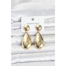 Clariss 316L Çelik Gold Renk Damla Model Kadın Küpe