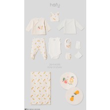 Hafy Baby %100 Pamuk 10 Parça Kız Bebek Hastane Çıkışı Seti Kruvaze Armut Kiraz Desenli