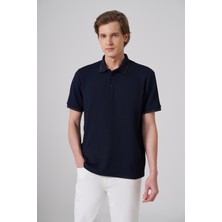 Morven  Erkek Lacivert Trend Desenli Polo Yaka Tshirt