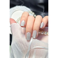 Easy Beauty Small Beden Gri Kedi Gözü Kısa Küt 10 Adet Takma Tırnak Seti T126