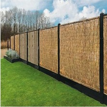 Polybotum Doğal Kamış Hasır Çit 1m x 5m Doğal Bambu -Bahçe Çiti - Gölgelik Hasır -Tavan Dekorasyon