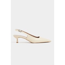Nişantaşı Shoes Dipsy Tereyağı Sarısı Mat Toka Detay Sivri Burun Kadın Topuklu Ayakkabı