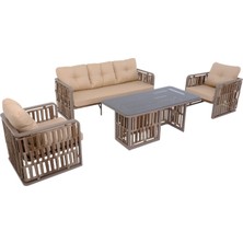 Talia | Rattan Bahçe Oturma Grubu | 3+1+1 Sehpalı Bahçe Takımı