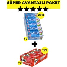 Falım Işıl Karbonatlı & Nane Aromalı Sakız (5'li x 20 Adet)- First Sensations Çilek Aromalı Sakız (27GR x 12 Adet)
