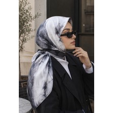 Eys Modern Floral Desen Eşarp Serisi Gri