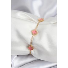 Luord-Store 316L Çelik Gold Renk Pembe Baby Boy Yonca Kadın Bileklik