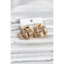 Clariss 316L Çelik Gold Renk Sarmal Model Kadın Küpe