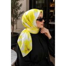 Ebru Tesettür Soft Çiçek Desen Eşarp Serisi Sarı
