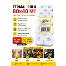 Güzelyüz Avm Termal Yazıcı Rulosu Termal Adisyon Kağıdı 80X40MT 80MMX40 Metre Adisyon Yazıcı Kağıdı 10 Adet