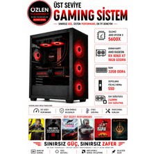 Özlen XL3 RYZEN 5 5600X RX 9060 XT 16GB 32GB RAM 1TB M.2 SSD Üst Seviye Oyuncu Bilgisayarı