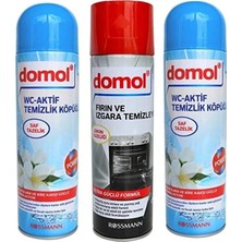 Domol Fırın Izgara Temizleyici Köpük Limonlu ve Tuvalet Temizleme Köpüğü Saf Tazelik 500 ml (2 Adet)