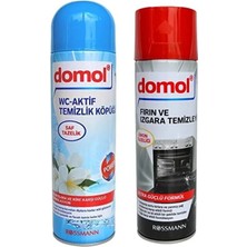 Domol Fırın & Izgara Temizleyici Köpük Limonlu 500 ml ve Tuvalet Temizleme Köpüğü Saf Tazelik 500 ml