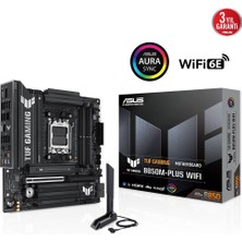 Asus Tuf Gamıng B850M-PLUS Wıfı, 4xddr5, 3x M.2, Hdmı, Dp, Type-C, Wi-Fi 6e, Bluetooth V5.3, Am5 Soket Gamıng Anakart