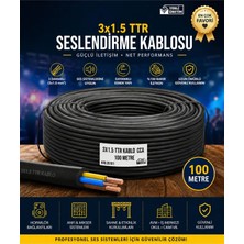 Polybotum 3x1.5 Ttr Seslendirme Kablosu 100 mt Profesyonel Hoparlör ve Anfi Bağlantı Kablosu