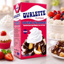 Ovalette Platinum Şekerli Bitkisel Yağlı Sıvı Krem Şanti 1 L