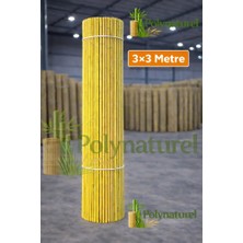 Polynaturel Doğal Kamış Bambu Çit 300X300 cm Bahçe Balkon Teras Gizlilik Perdesi Gölgelik Kamış Hasır Çit