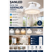 ŞANLED Tavan Vantilatörlü Kristal LED Ampul 40W Kumandalı 3 Renkli Işık