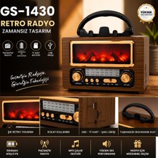 farissu Gold Silver GS-1430 Şömine Görsel Efektli Retro Radyo Geçmişin Radyosu, Geleceğin Teknolojisi