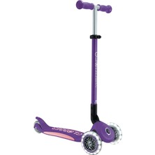 Globber Elite Deluxe Koyu Mor Işıklı Scooter 3+ Yaş İçin Güvenli ve Dayanıklı 3 Tekerlekli Tasarım