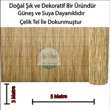 Polybotum Doğal Kamış Hasır Çit 3 M x 5m Doğal Bahçe Çiti - Gölgelik Hasır