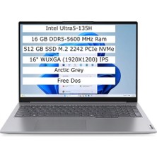 Lenovo Thinkbook 16 G8 21SK00G8TX Ultra 5-135H 16GB 512GB SSD 16 Wuxga 1920X1200 Freedos Taşınabilir Bilgisayar
