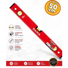 Sara S982-50 Profesyonel Alüminyum Su Terazisi 50 cm
