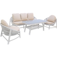 Marise | Üçlü Rattan Bahçe Oturma Grubu | 3+1+1+Sehpalı Bahçe Takımı