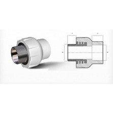 SBN - Store Ege Yıldız Pprc 50X1 1/2 Erkek Adaptör Gri