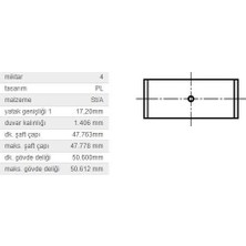 KOLBENSCHMIDT .036105701AB Kol Yatak Std Tkm Vag A1 A3 Cad3 Go5-6 Jet4 Po5 10- KS-77836600 Adettir