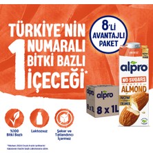 Alpro Şekersiz Badem Sütü 8x1 L Vegan Laktozsuz Bitkisel Bazlı
