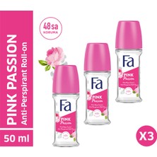 Fa Roll-On Kadın Deodorantı - Çiçeksi Aroma, 3×50 ml, Pudrasız, Beyaz Lekelere Karşı, Uzun Süreli Ferahlık