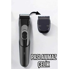 Epilons Saç Sakal Vücut Şarjlı Kablosuz Tıraş Makinesi Profesyonel Paslanmaz Çelik