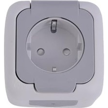Yavuz Group Store Palmiye Gri Şeffaf Kapaklı Topraklı Priz Çabuk Bağlantı