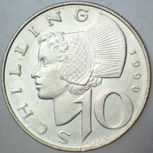 Banknoting Avusturya 10 Şilin 1990 Çilaltı.