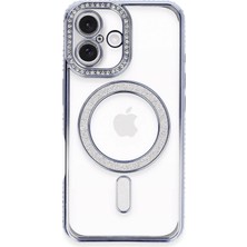SBN - Store Mey Ithalat®  iPhone 16 Plus Kılıf Joke Simli Magneticsafe Kılıf - Mavi