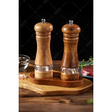 Empressco Akrilik ve Ahşap Baharatlık, Tuz ve Baharat Öğütücü, 16 Cm, Şık Tasarım