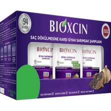 Bioxcin Siyah Sarımsak Şampuanı - Saç Dökülmesine Karşı, Canlılık ve Işıltı Veren, Sülfatsız, 3x300 ml, Bitkisel Formül, Paraben İçermez