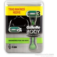 Gillette Body Vücut için Tıraş Bıçağı 4'lü (Tıraş Makinesi Hediyeli!)