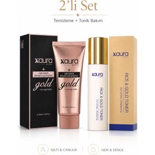 Xaura Global 24K Gold Yüz Temizleme Köpüğü ve Rice Gold Toner Seti