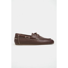 Nişantaşı Shoes Rodeo Kahve Mat Bağcık Detay Kadın Loafer Ayakkabı
