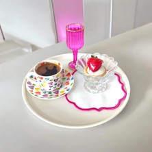 Bereka Metal Tepsi 24 cm Metal Tabak 1 Adet Yuvarlak Çay Kahve Sunum Tepsisi Sunumluk Tabak