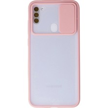 SBN - Store Mey Ithalat®  Samsung Galaxy A11 Kılıf Palm Buzlu Kamera Sürgülü Silikon - Pembe