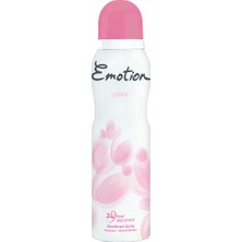 Emotion Love Kadın Sprey Deodorant - Ferah Çiçek Aroması, 150 ml, Pudrasız, Leke Bırakmayan, Alüminyum İçermeyen